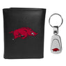 Arkansas Razorbacks Tri-fold Wallet & Steel Key Chain