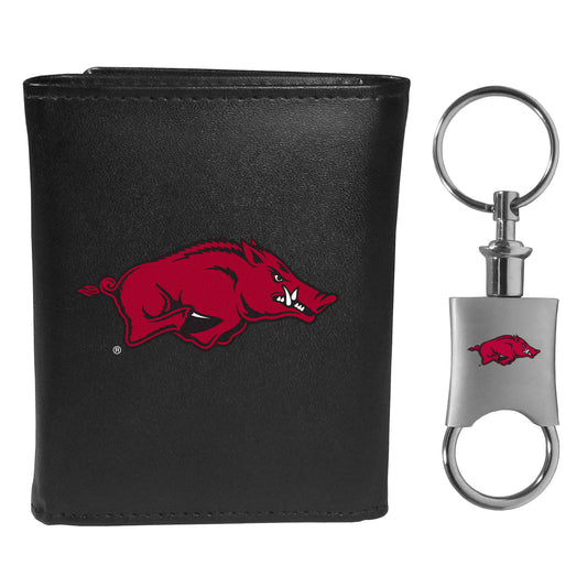 Arkansas Razorbacks Tri-fold Wallet & Valet Key Chain