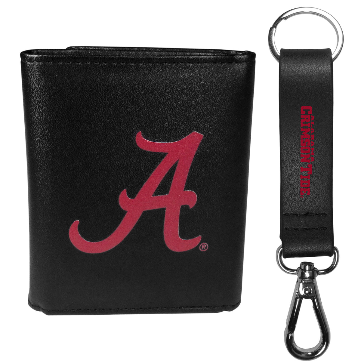 Alabama Crimson Tide Tri-fold Wallet & Strap Key Chain