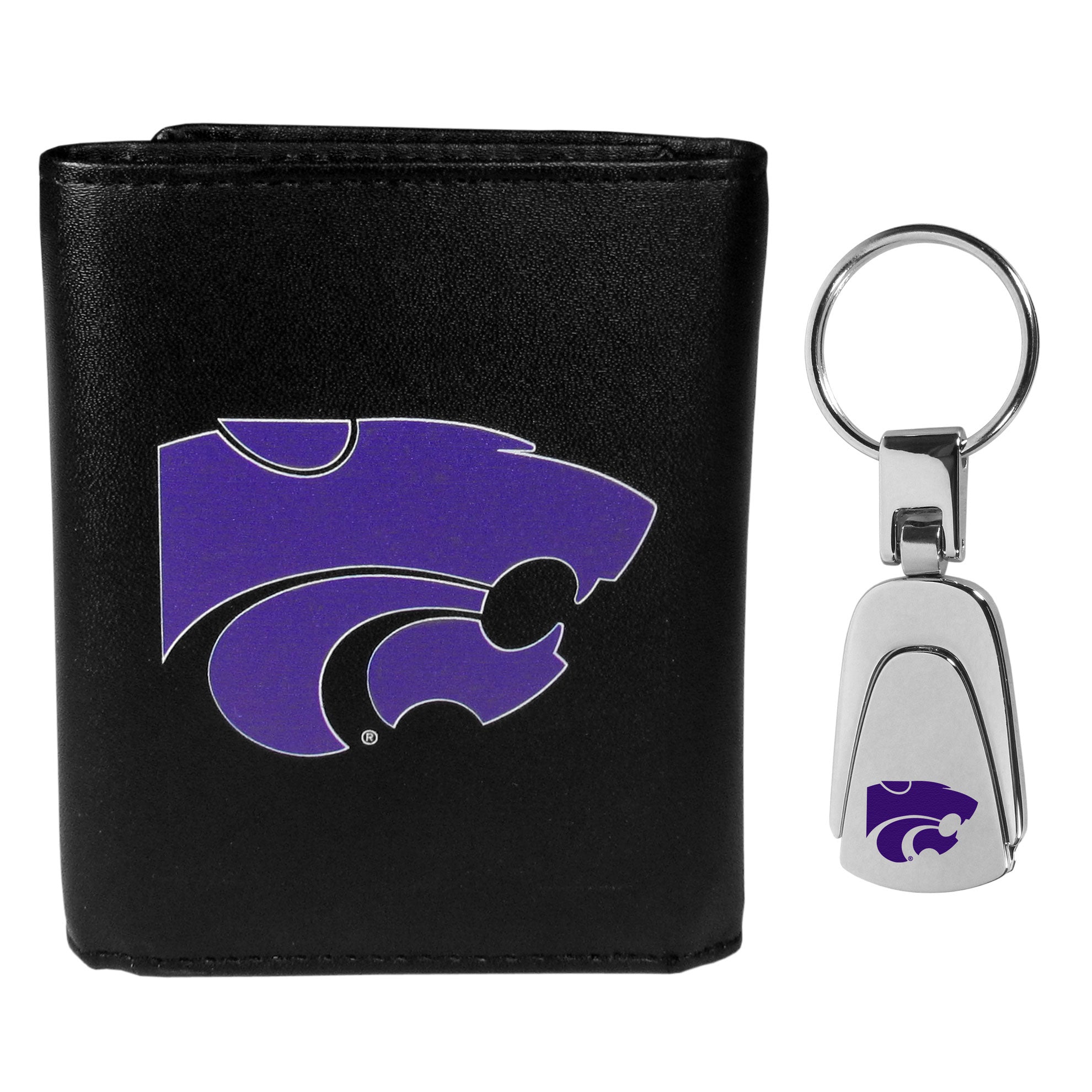 Kansas St. Wildcats Tri-fold Wallet & Steel Key Chain