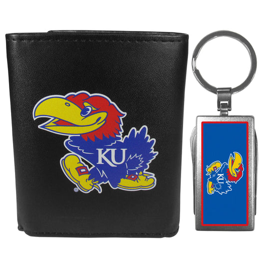 Kansas Jayhawks Tri-fold Wallet & Multitool Key Chain