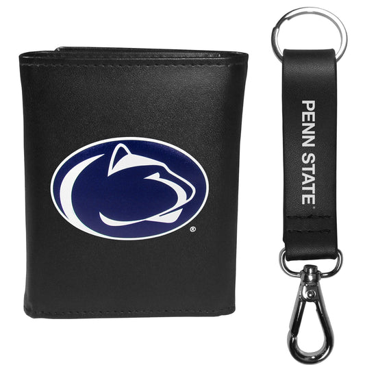 Penn St. Nittany Lions Tri-fold Wallet & Strap Key Chain