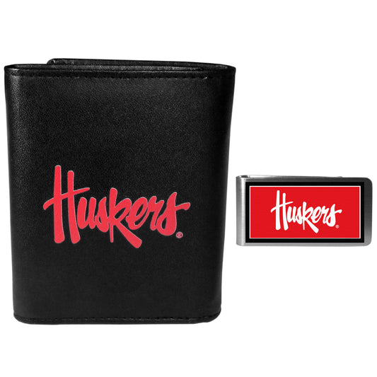 Nebraska Cornhuskers Tri-fold Wallet & Color Money Clip