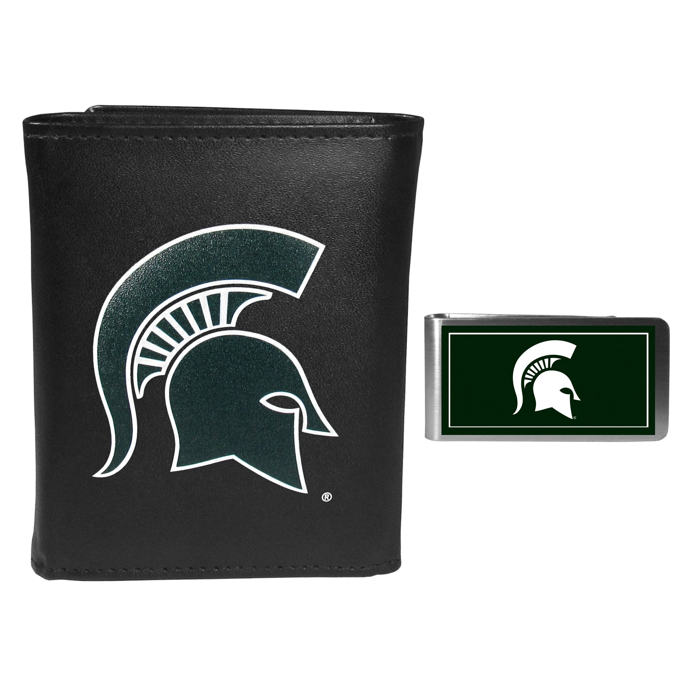 Michigan St. Spartans Tri-fold Wallet & Color Money Clip