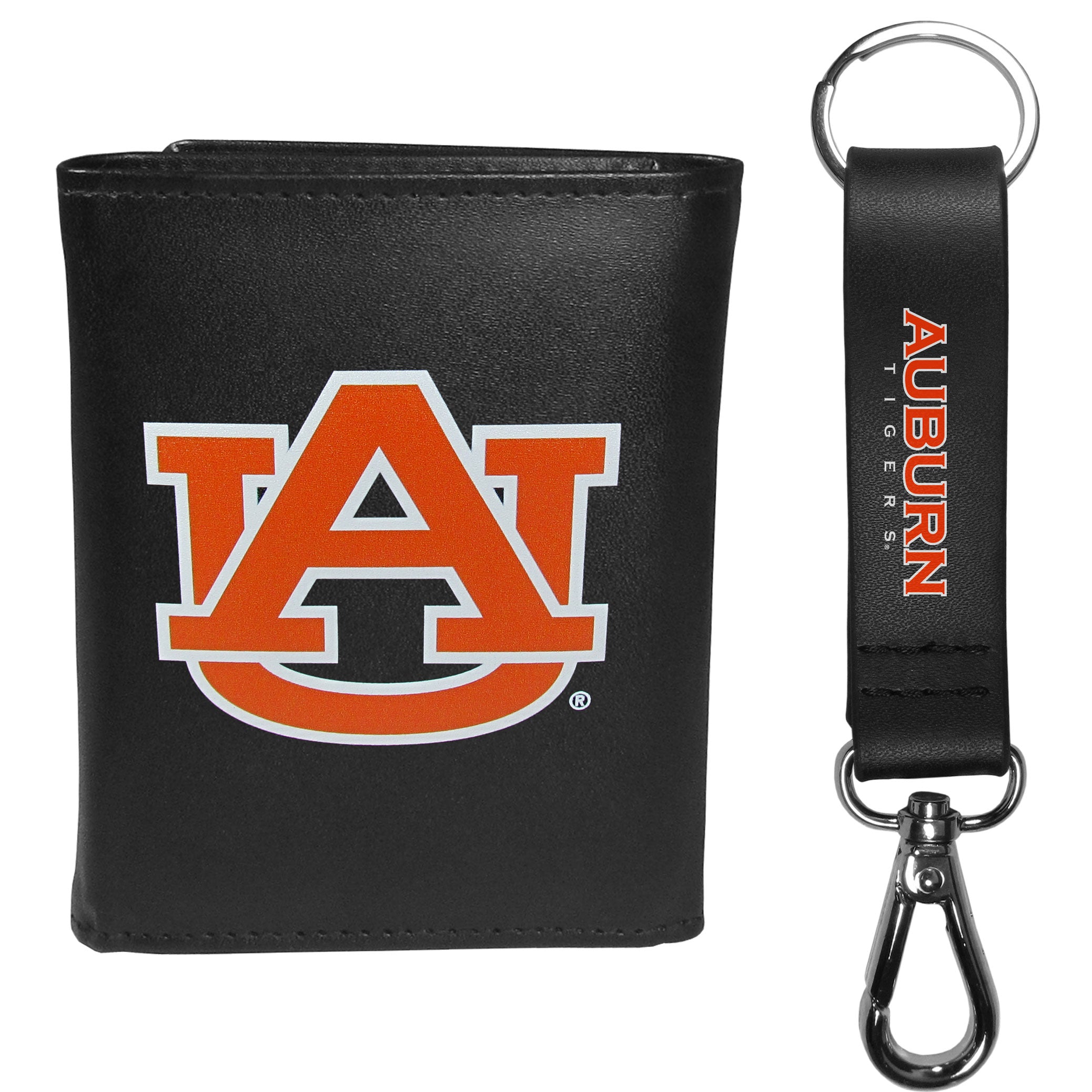 Auburn Tigers Tri-fold Wallet & Strap Key Chain