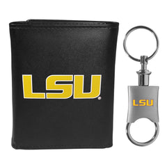 LSU Tigers Tri-fold Wallet & Valet Key Chain