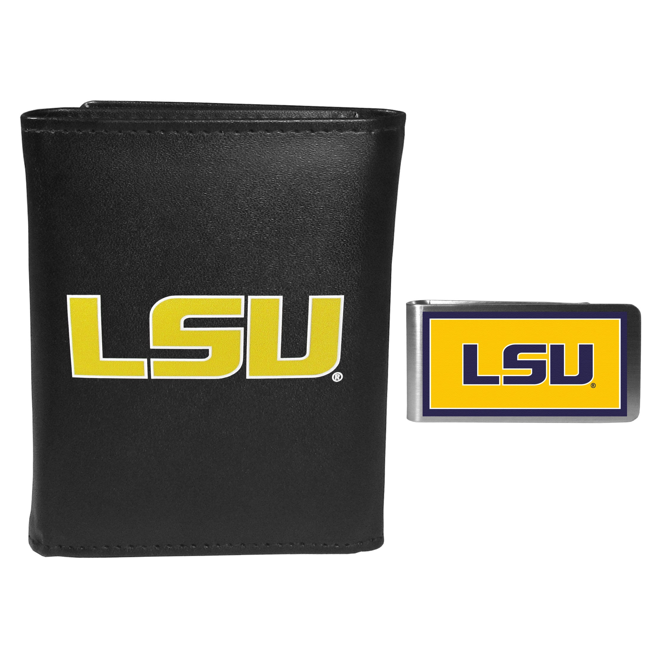 LSU Tigers Tri-fold Wallet & Color Money Clip