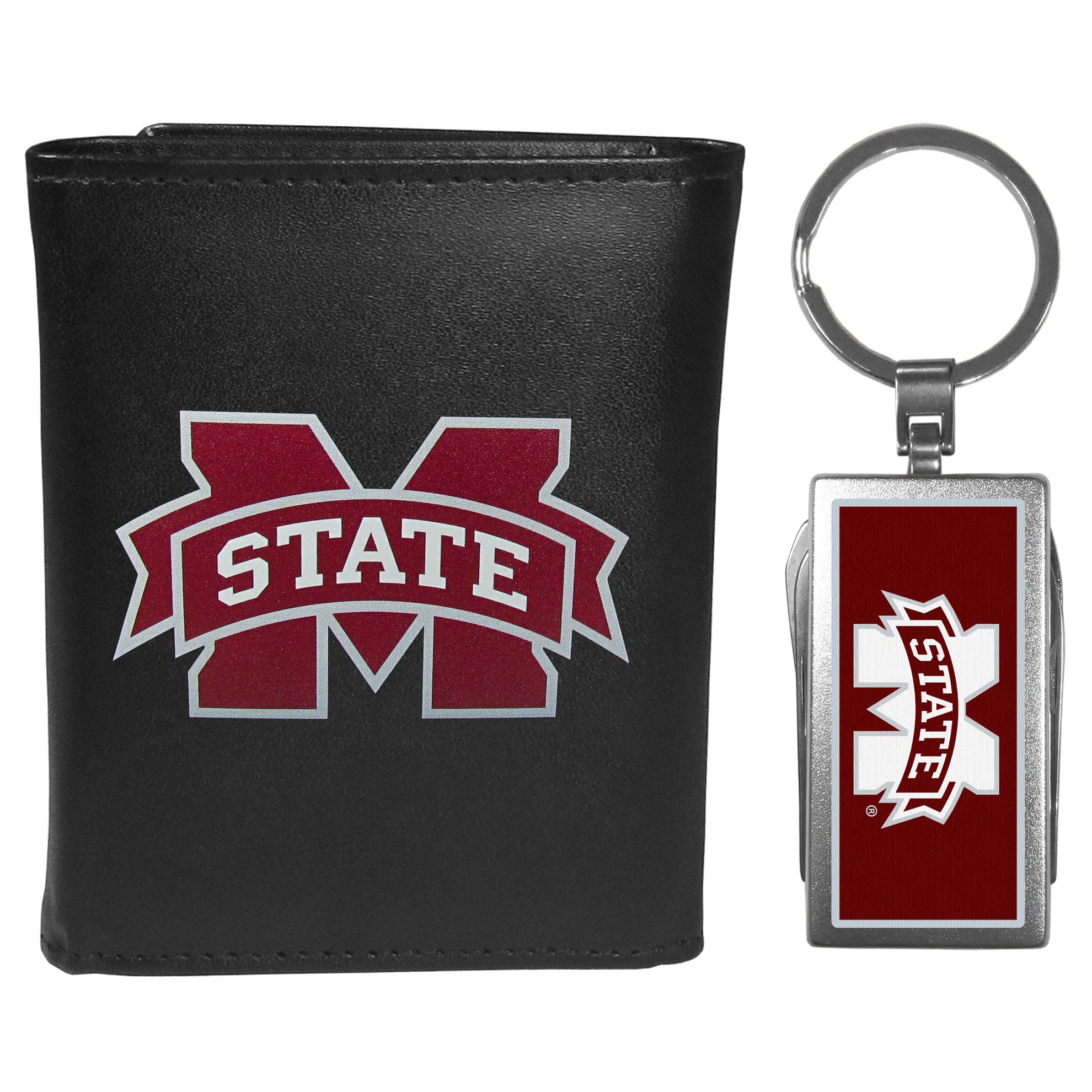 Mississippi St. Bulldogs Tri-fold Wallet & Multitool Key Chain