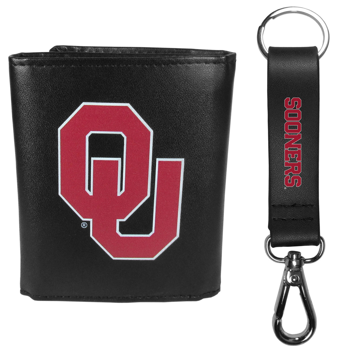 Oklahoma Sooners Tri-fold Wallet & Strap Key Chain