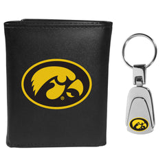 Iowa Hawkeyes Tri-fold Wallet & Steel Key Chain