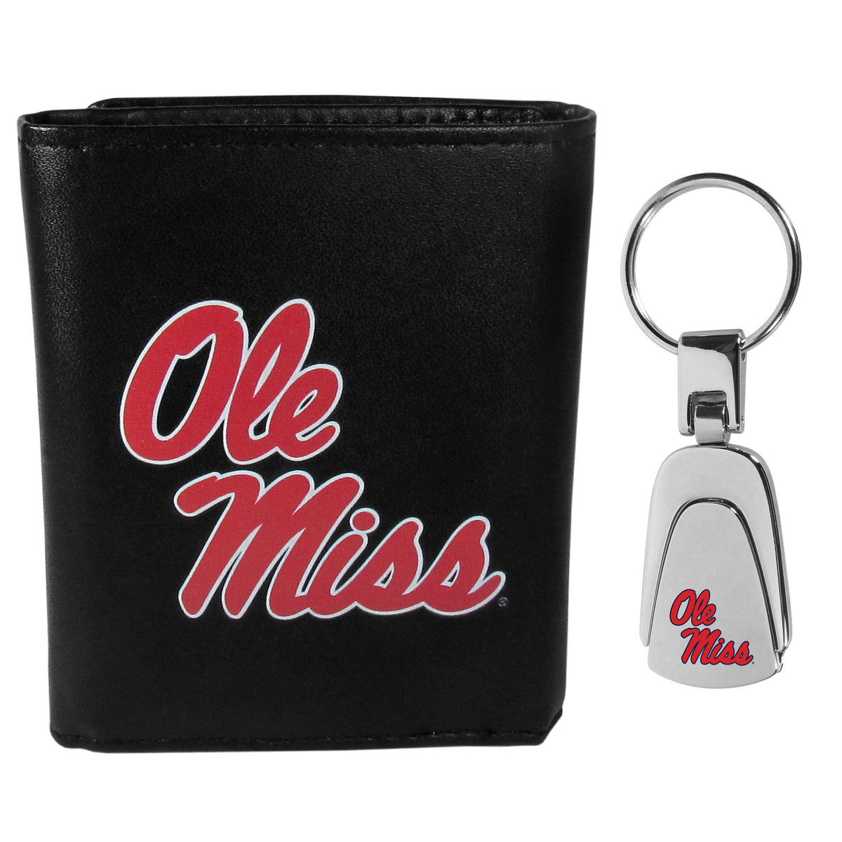 Mississippi Rebels Tri-fold Wallet & Steel Key Chain