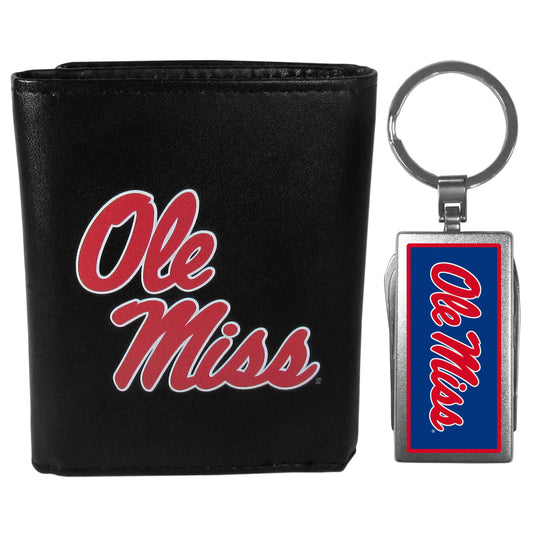 Mississippi Rebels Tri-fold Wallet & Multitool Key Chain