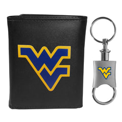 W. Virginia Mountaineers Tri-fold Wallet & Valet Key Chain