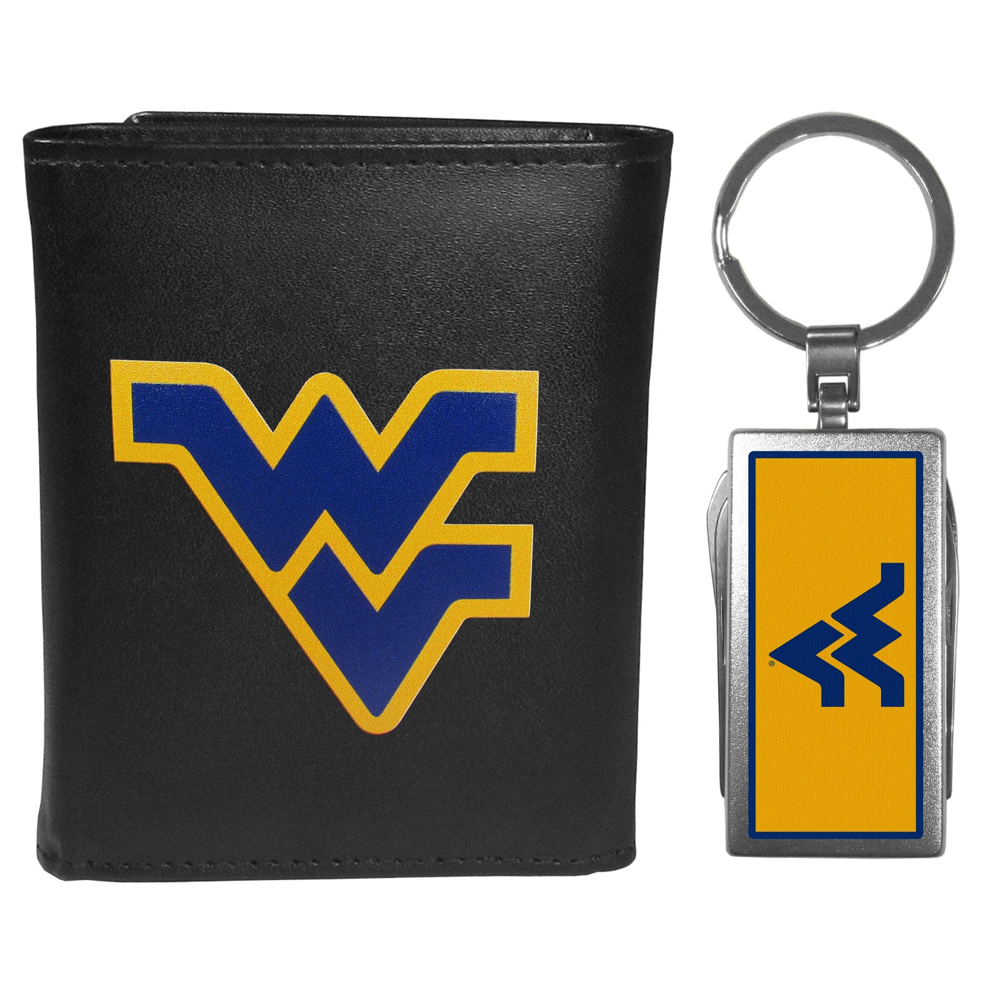 W. Virginia Mountaineers Tri-fold Wallet & Multitool Key Chain