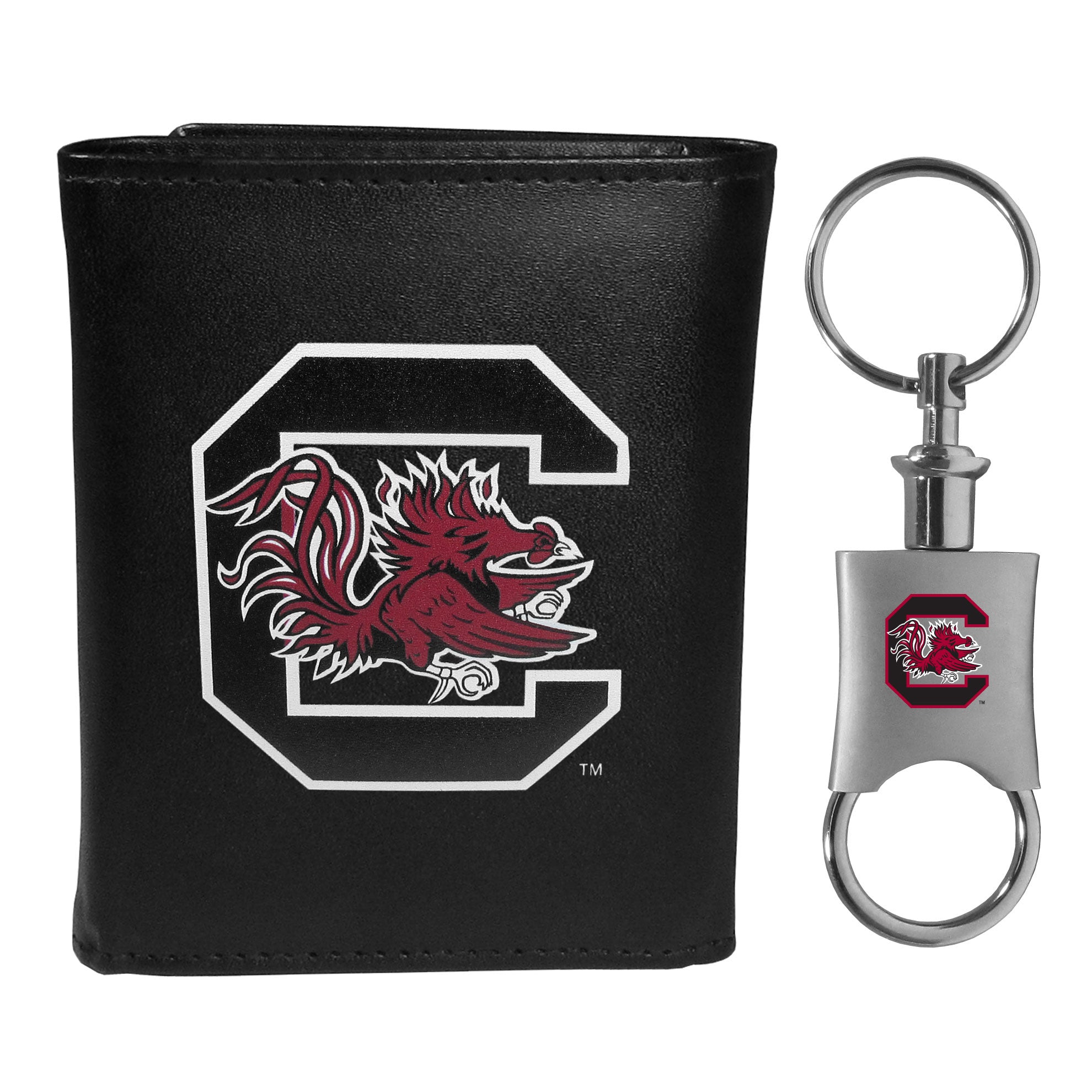 S. Carolina Gamecocks Tri-fold Wallet & Valet Key Chain