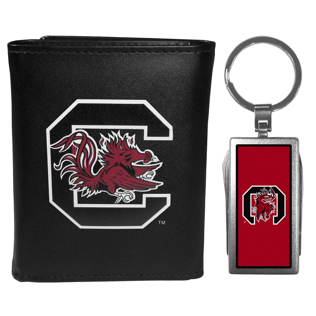 S. Carolina Gamecocks Tri-fold Wallet & Multitool Key Chain