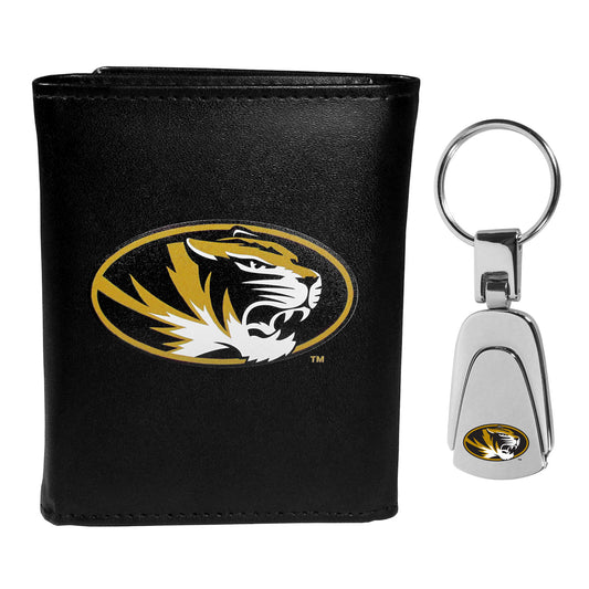 Missouri Tigers Tri-fold Wallet & Steel Key Chain