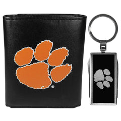 Clemson Tigers Tri-fold Wallet & Multitool Key Chain Black