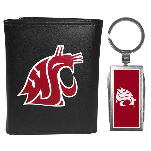 Washington St. Cougars Tri-fold Wallet & Multitool Key Chain