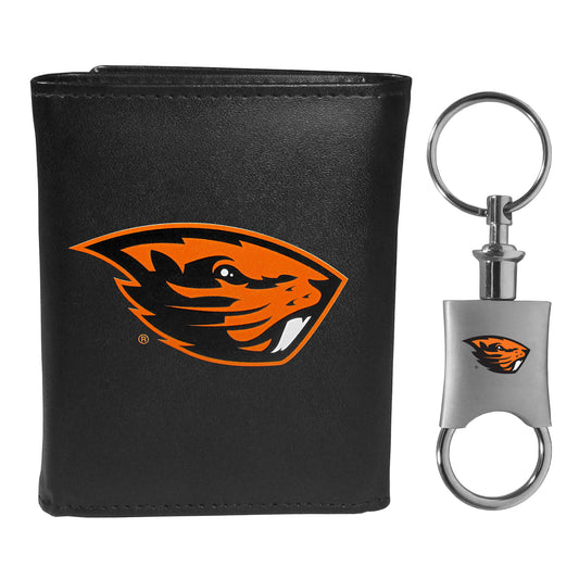 Oregon St. Beavers Tri-fold Wallet & Valet Key Chain