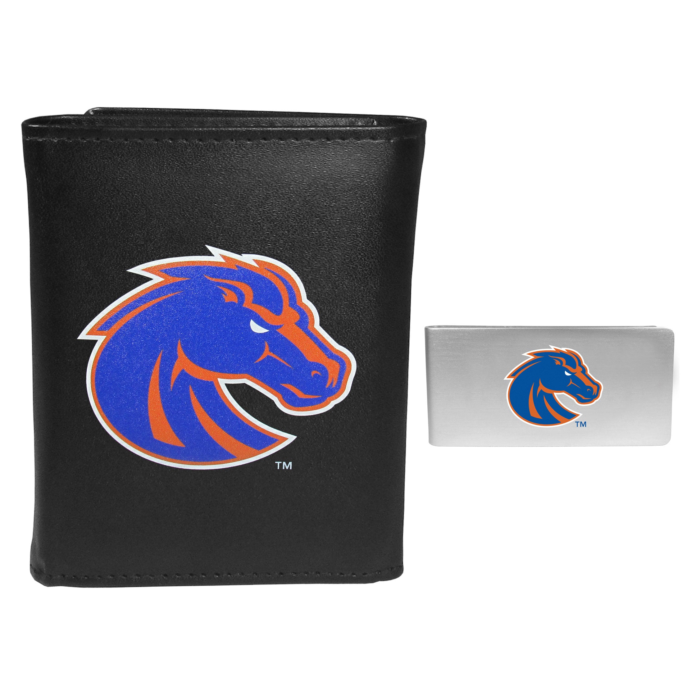 Boise St. Broncos Tri-fold Wallet & Money Clip