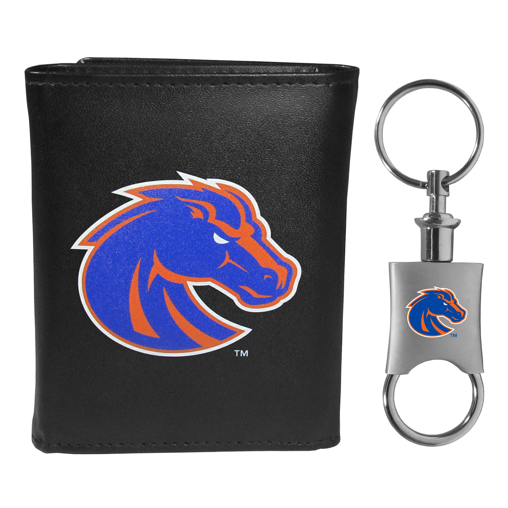 Boise St. Broncos Tri-fold Wallet & Valet Key Chain