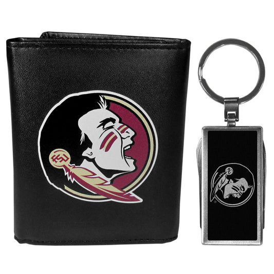 Florida St. Seminoles Tri-fold Wallet & Multitool Key Chain Black