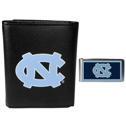 N. Carolina Tar Heels Tri-fold Wallet & Color Money Clip