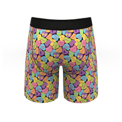 The Candy Crush | Candy Hearts Long Leg Ball Hammock® Pouch Underwear With Fly - Shinesty