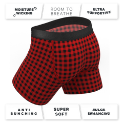 The Cardinal | Micro Buffalo Check Ball Hammock® Pouch Underwear