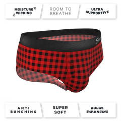 The Cardinal | Micro Buffalo Check Ball Hammock® Pouch Underwear Briefs