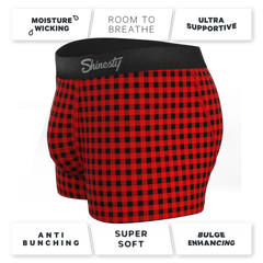 The Cardinal | Micro Buffalo Check Ball Hammock® Pouch Trunks Underwear