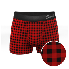 The Cardinal | Micro Buffalo Check Ball Hammock® Pouch Trunks Underwear