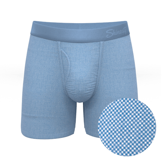 The Chambray All Day | Blue Chambray Ball Hammock® Pouch Underwear With Fly