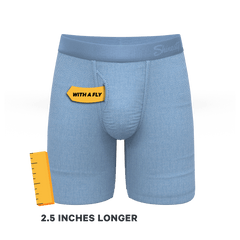 The Chambray All Day | Blue Chambray Long Leg Ball Hammock® Pouch Underwear With Fly