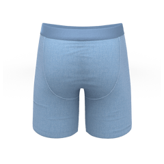 The Chambray All Day | Blue Chambray Long Leg Ball Hammock® Pouch Underwear With Fly