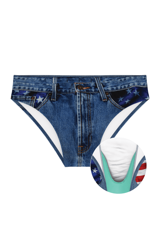 The Chattahoochee Daddy | USA Denim Print Ball Hammock® Pouch Swim Briefs