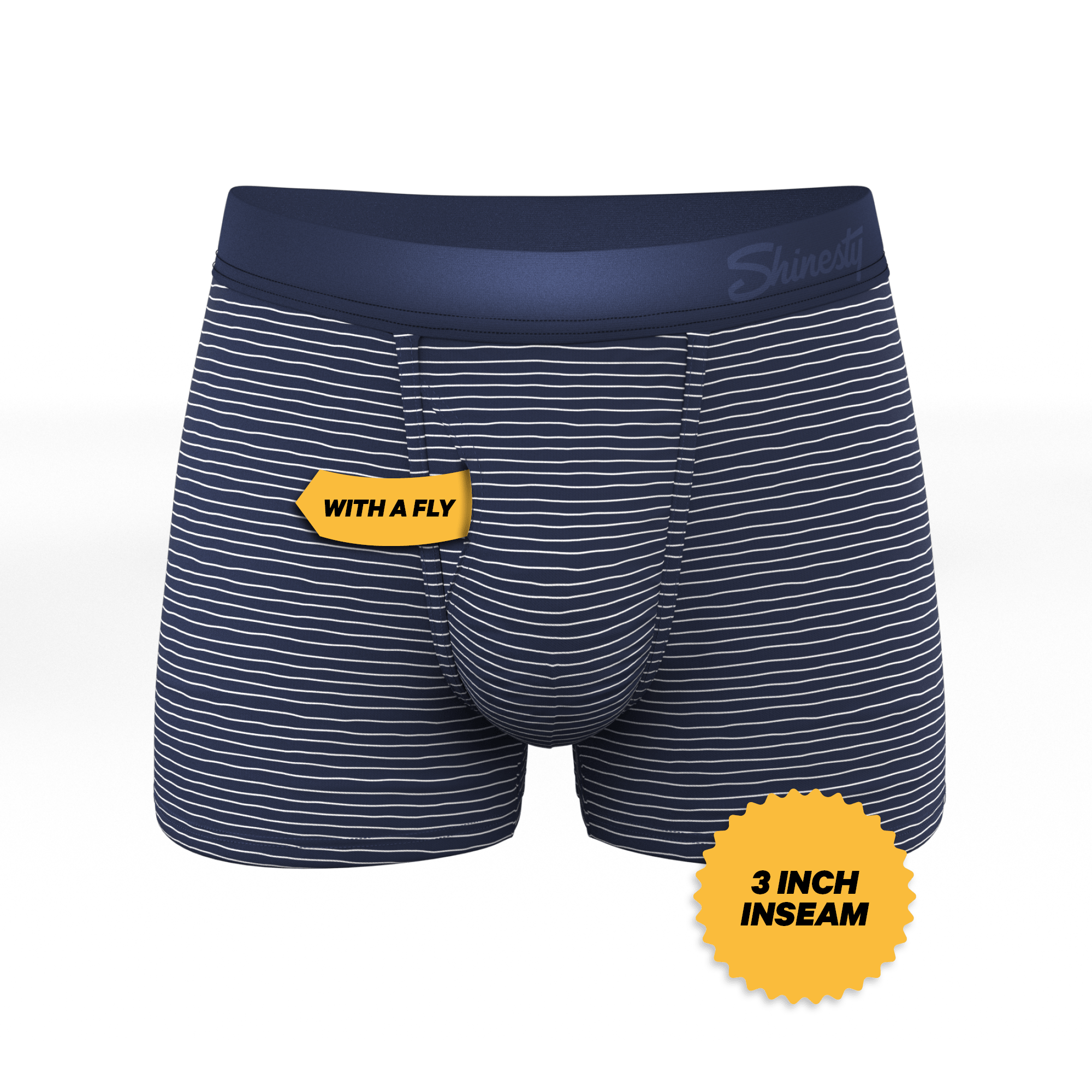 The Cheek Streak | White Stripe Ball Hammock® Pouch Trunks Underwear - Shinesty