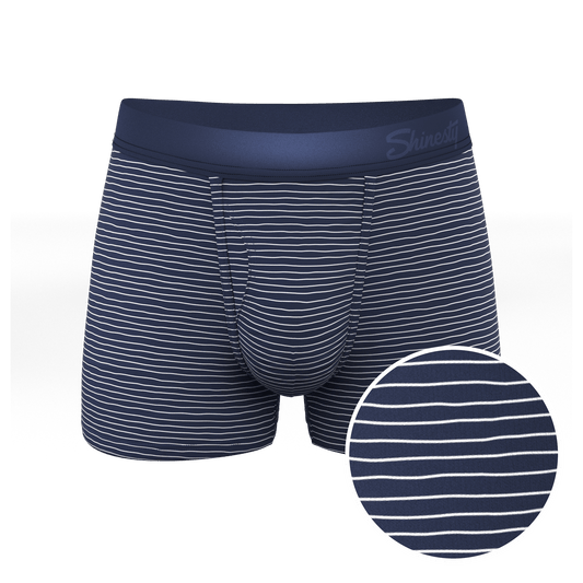 The Cheek Streak | White Stripe Ball Hammock® Pouch Trunks Underwear - Shinesty