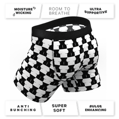 The Chest Mate | Checkered Ball Hammock® Pouch Underwear With Fly - Shinesty