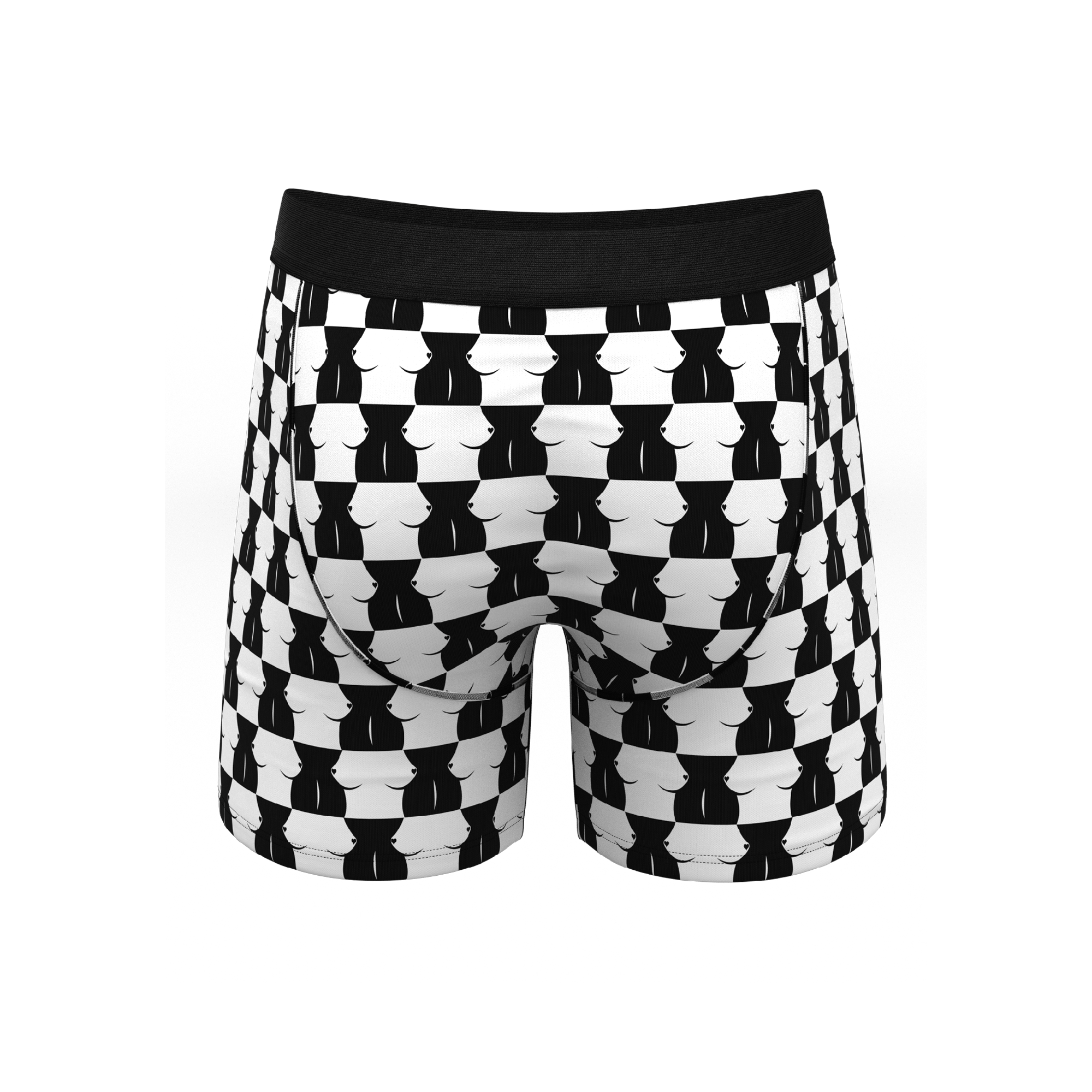 The Chest Mate | Checkered Ball Hammock® Pouch Underwear With Fly - Shinesty