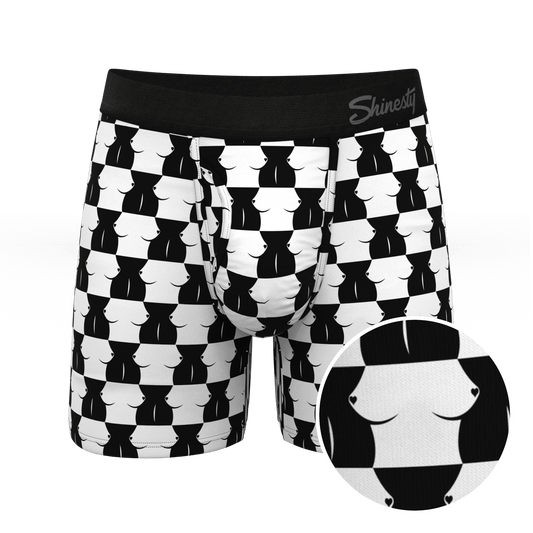 The Chest Mate | Checkered Ball Hammock® Pouch Underwear With Fly - Shinesty