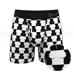 The Chest Mate | Checkered Ball Hammock® Pouch Underwear With Fly - Shinesty