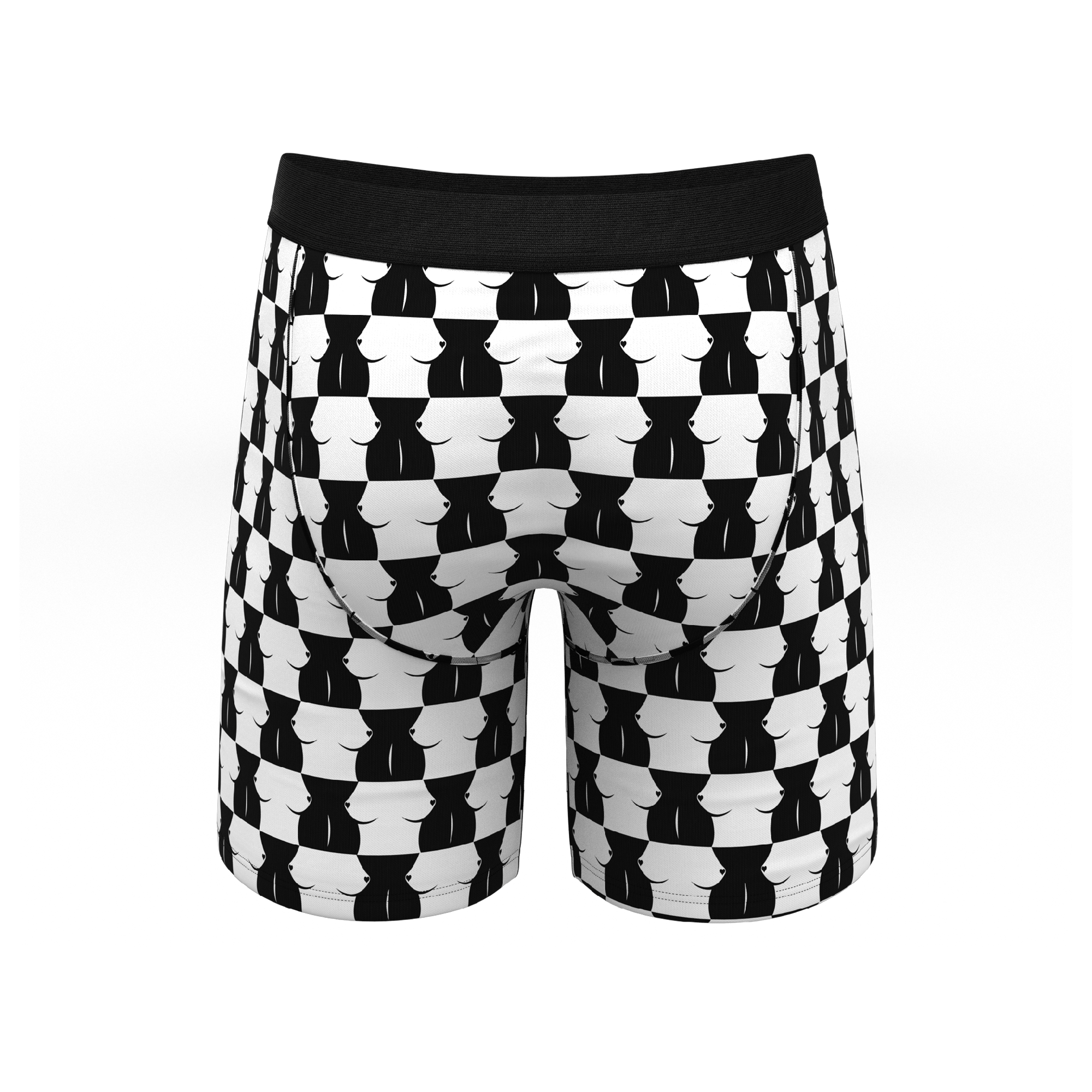 The Chest Mate | Checkered Long Leg Ball Hammock® Pouch Underwear With Fly - Shinesty