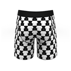 The Chest Mate | Checkered Long Leg Ball Hammock® Pouch Underwear With Fly - Shinesty