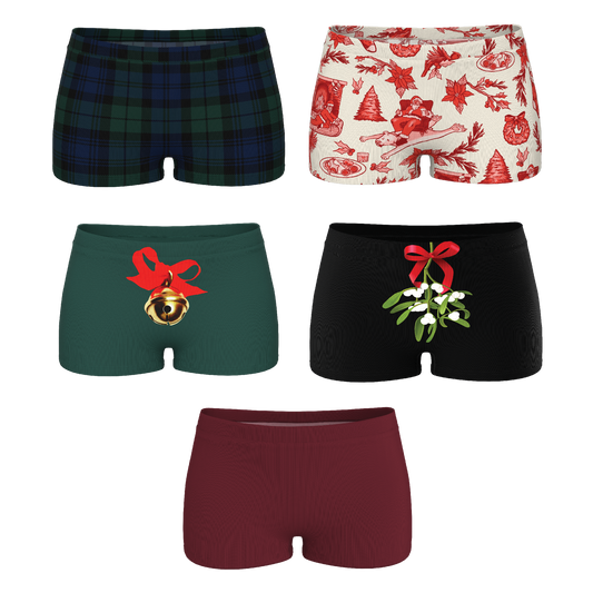 The Christmas Bundle | Boyshort Underwear 5 Pack