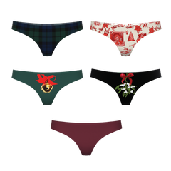 The Christmas Bundle | Women's Thong Underwear 5 Pack