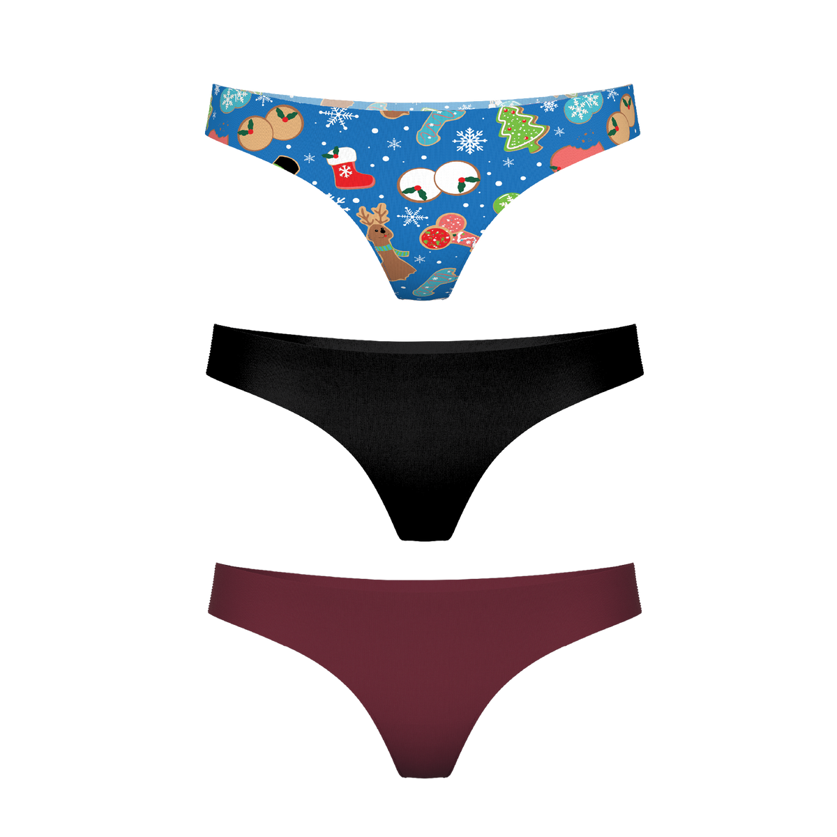 The Christmas Variety | Women's Thong Underwear 3 Pack