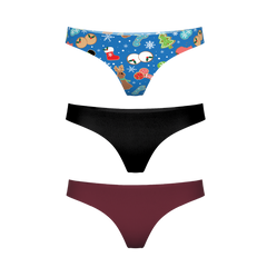 The Christmas Variety | Women's Thong Underwear 3 Pack