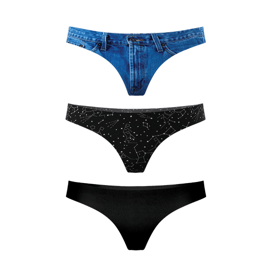 The Classics | Women's Thong Underwear 3 Pack - Shinesty